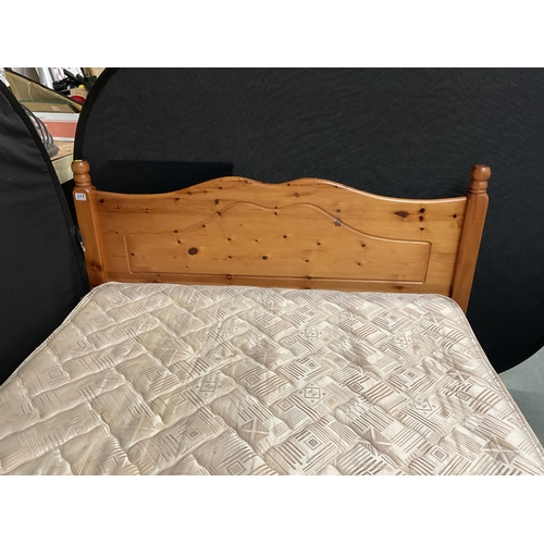 317 - MODERN PINE DOUBLE BEDFRAME AND MATTRESS