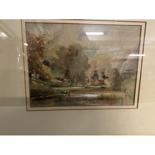 346 - 3 VINTAGE FRAMED WATERCOLOURS SIGNED W DEAN