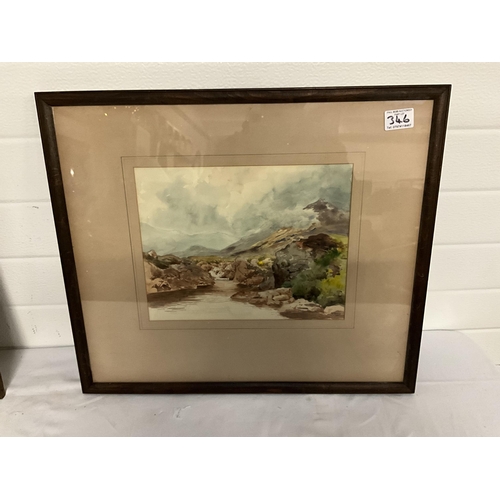 346 - 3 VINTAGE FRAMED WATERCOLOURS SIGNED W DEAN