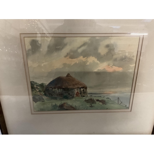 346 - 3 VINTAGE FRAMED WATERCOLOURS SIGNED W DEAN