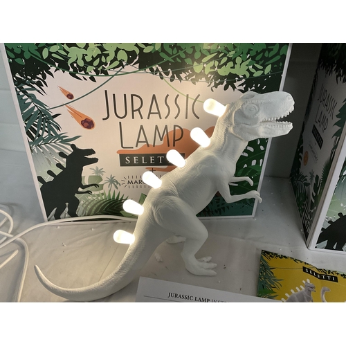 360 - 2 BOXED JURASSIC PARK LAMPS - NEEDS 5 NEW BULBS