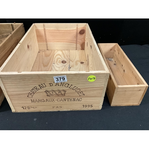 379 - 2 REPRODUCTION CHAMPAGNE BOXES AND WINE BOX