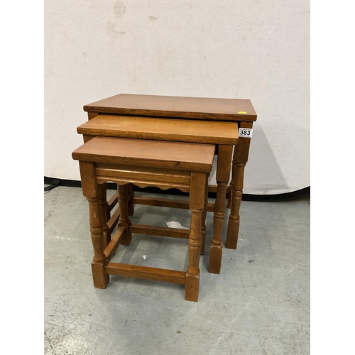 383 - MODERN OAK NEST OF 3 TABLES H18