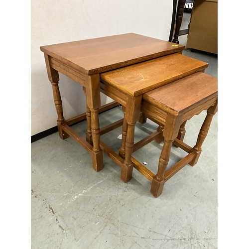 383 - MODERN OAK NEST OF 3 TABLES H18