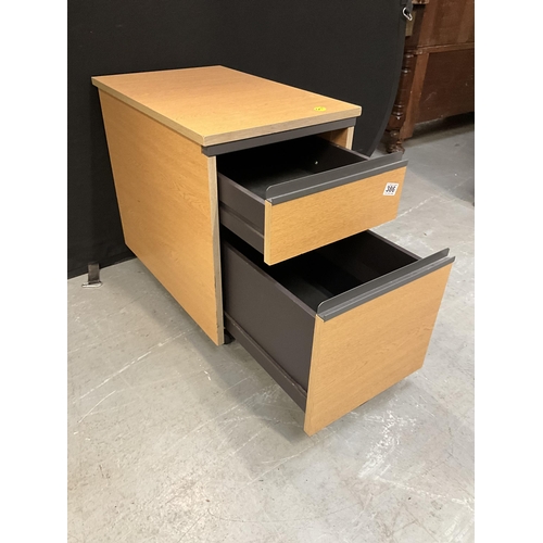 386 - MODERN OAK EFFECT 2 DRAWER FILING CABINET H22