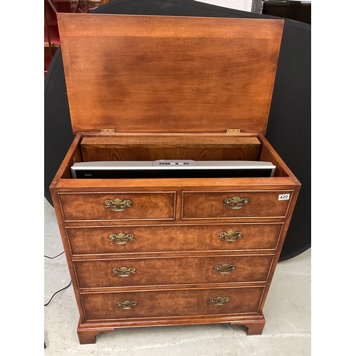 420 - WALNUT VENEERED TV CABINET H37