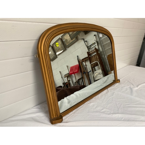 4 - MODERN GILT OVERMANTLE MIRROR H26” W41”