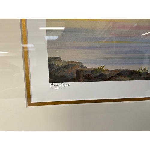 24 - SIGNED LIMITED EDITION PRINT 932/950  28” x 34” AND CLAUDE MONET FRAMED PRINT