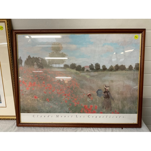 24 - SIGNED LIMITED EDITION PRINT 932/950  28” x 34” AND CLAUDE MONET FRAMED PRINT