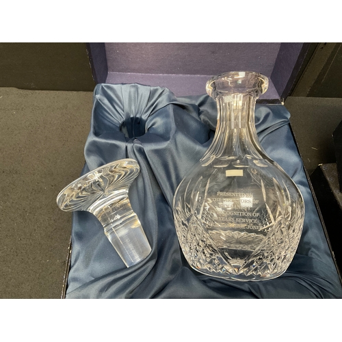 26 - TWO BOXED SETS STUART CRYSTAL - DECANTER AND 2 GLASSES