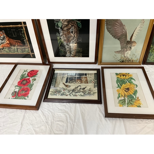 54 - QTY OF FRAMED NEEDLE WORK PICTURES (7)
LARGEST 21”X 18”