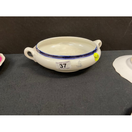 37 - QTY EARLY SPODE SHROPSHIRE REGIMENT LIII KSLI CHINA TO INCLUDE PLATES AND TWIN HANDLED TUREEN BOWL A... 