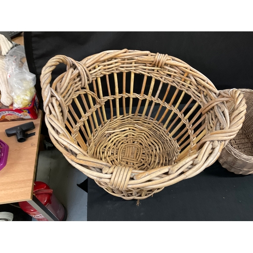 45 - QTY WICKER BASKETS - LARGEST H14” DIA 22”