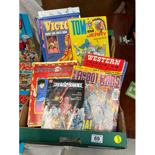 69 - BOX OF CHILDRENS BOOKS, ANNUALS AND MAGAZINES