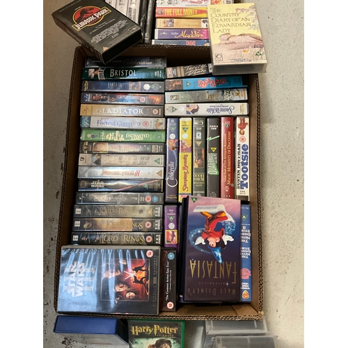 72 - 2 BOXES OF VIDEO'S HARRY POTTER ETC