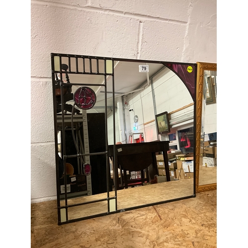 79 - 3 MODERN WALL MIRRORS TO INCLUDE LEADED GLASS EXAMPLE 22”x22”, 18”x22”, 19”x23”