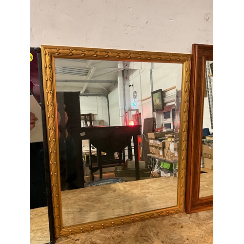 79 - 3 MODERN WALL MIRRORS TO INCLUDE LEADED GLASS EXAMPLE 22”x22”, 18”x22”, 19”x23”