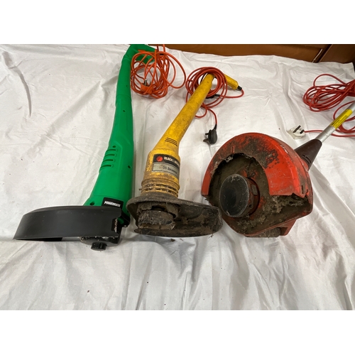 91 - 2 ELECTRIC GARDEN STRIMMERS - WAS 3 BUT 1 FAILED ELECTRIC TEST