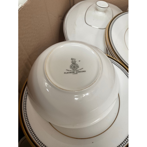 146 - 4 BOXES OF CHINA TO INCLUDE ROYAL GRAFTON, ROYAL DOULTON PAVANNE DINNERWARE (SECONDS), ROYAL DOULTON... 