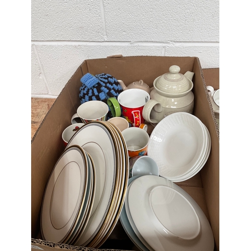 146 - 4 BOXES OF CHINA TO INCLUDE ROYAL GRAFTON, ROYAL DOULTON PAVANNE DINNERWARE (SECONDS), ROYAL DOULTON... 