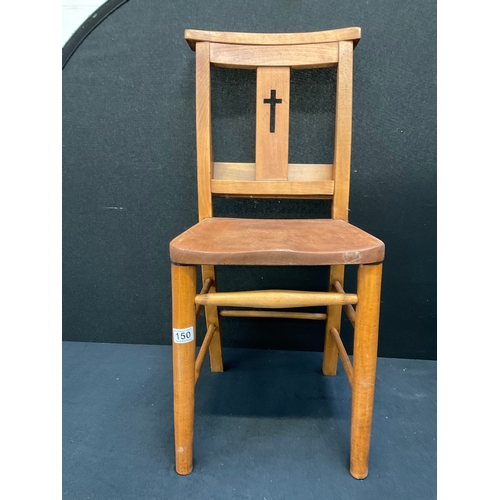 150 - 15 x VINTAGE PINE CHAPEL CHAIRS COMPLETE WITH HYM BOOK HOLDERS - WORMED