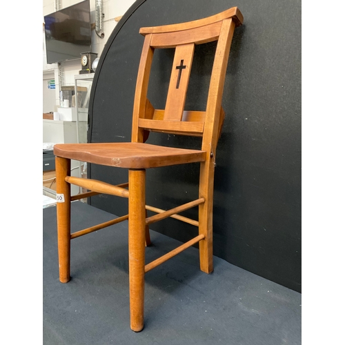 150 - 15 x VINTAGE PINE CHAPEL CHAIRS COMPLETE WITH HYM BOOK HOLDERS - WORMED