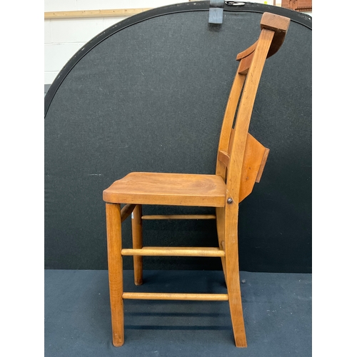 150 - 15 x VINTAGE PINE CHAPEL CHAIRS COMPLETE WITH HYM BOOK HOLDERS - WORMED