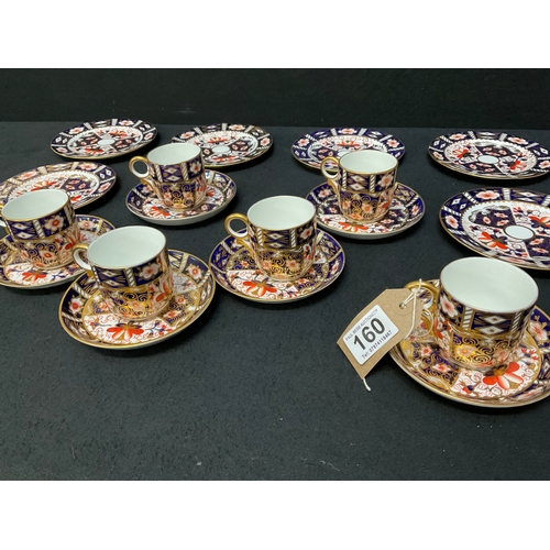 160 - QTY ROYAL CROWN DERBY CHINA TO INCLUDE CUPS SAUCERS A/F, SIDE PLATES ETC