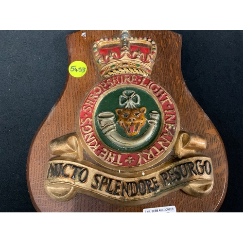 172 - SHROPSHIRE LIGHT INFANTRY KSLI WALL PLAQUE - A/F