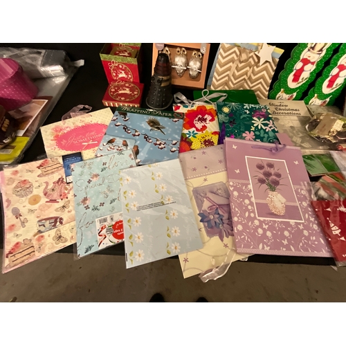 105 - CHRISTMAS DECORATIONS AND GIFT BAGS ETC