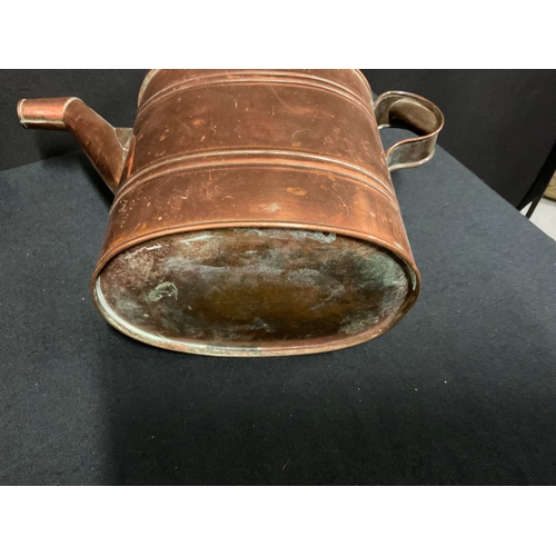 174 - VICTORIAN COPPER WATERING CAN & VICTORIAN COPPER KETTLE A/F