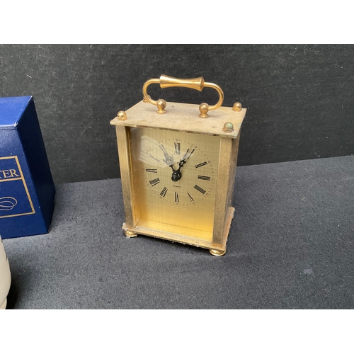 186 - QTY COLLECTABLES TO INCLUDE ROYAL WORCESTER EGG CODDLER, SUMMIT LADIES WATCH, MACKINTOSH CLOCK & TRI... 