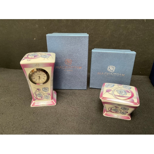 186 - QTY COLLECTABLES TO INCLUDE ROYAL WORCESTER EGG CODDLER, SUMMIT LADIES WATCH, MACKINTOSH CLOCK & TRI... 