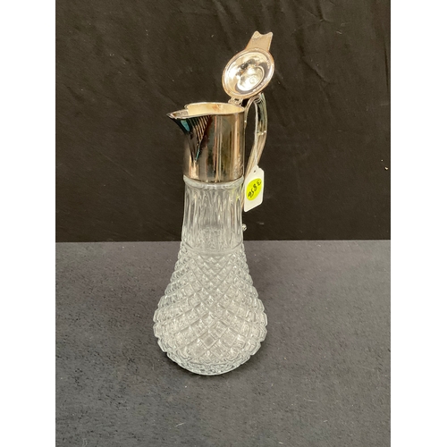 195 - BESWICK DAPPLE GREY CHINA HORSE AND SILVER PLATED CLARET JUG