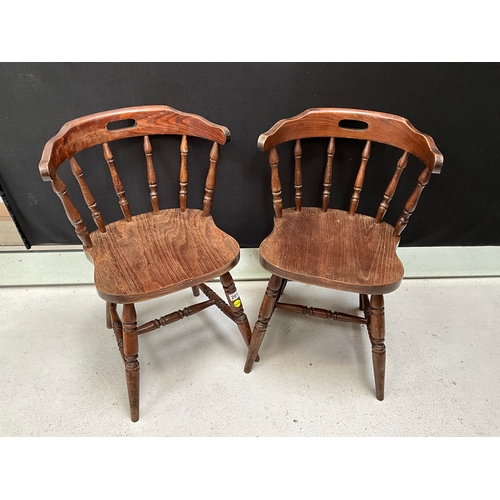 201 - 4 REPRODUCTION OAK TUB/BAR CHAIRS