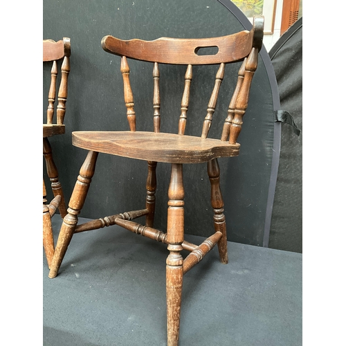 201 - 4 REPRODUCTION OAK TUB/BAR CHAIRS