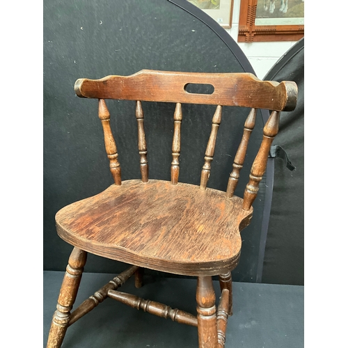 201 - 4 REPRODUCTION OAK TUB/BAR CHAIRS