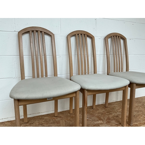 202 - 3 MODERN DINING CHAIRS WITH UPHOLSTERED SEATS