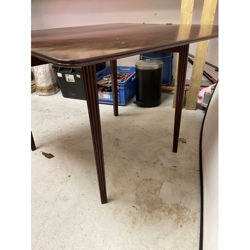 210 - REGENCY MAHOGANY FOLDING TEA TABLE A/F - REPAIRS TO TOP H29” L37” EXT 37” UNEXT 18”