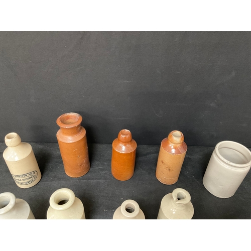 215 - QTY STONEWARE BOTTLES ETC - SOME A/F