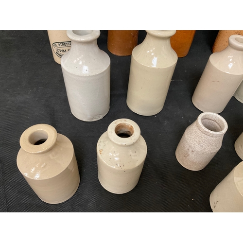 215 - QTY STONEWARE BOTTLES ETC - SOME A/F