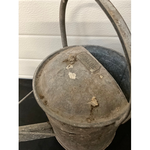 223 - GALVANISED COAL HOOD, WATERING CAN AND SAUCEPAN