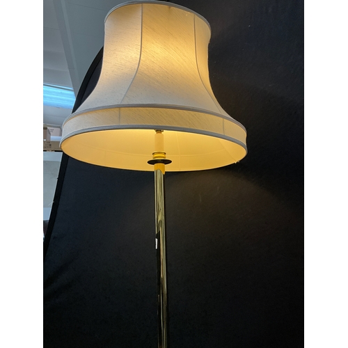 273 - MODERN BRASS STANDARD LAMP WITH SHADE H62”