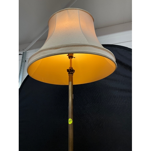 291 - MODERN BRASS STANDARD LAMP WITH SHADE