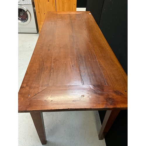 295 - HAND MADE PEGGED AND DOWELED OAK KITCHEN TABLE ON TAPERING LEGS H29” W78” D30”