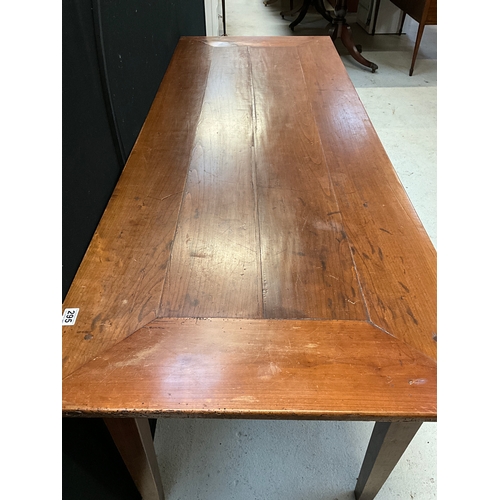 295 - HAND MADE PEGGED AND DOWELED OAK KITCHEN TABLE ON TAPERING LEGS H29” W78” D30”