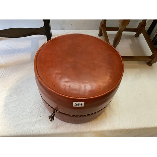 251 - VINTAGE POUFEE, LAYER ENDED STOOL AND FOOTSTOOL