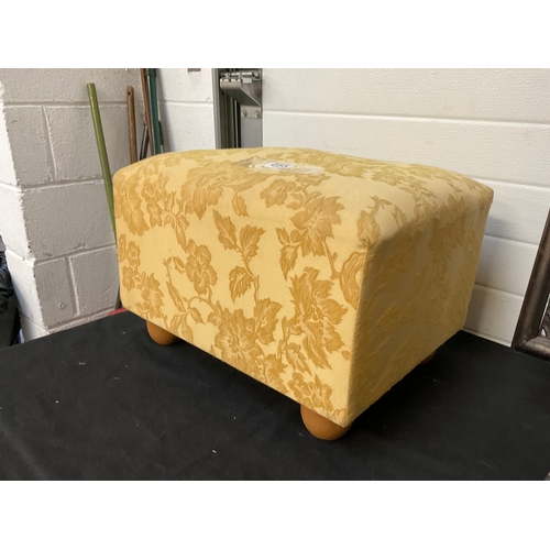 255 - ORNAMENTAL FIRE SCREEN AND UPHOLSTERED FOOTSTOOL