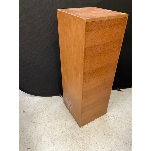 334 - VITAGE OAK HI FI CABINET A/F H42” L16” D14”