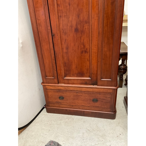 335 - VICTORIAN MAHOGANY ALL HANGING WARDROBE WITH DRAWER TO BASE H79”L 40” D19”